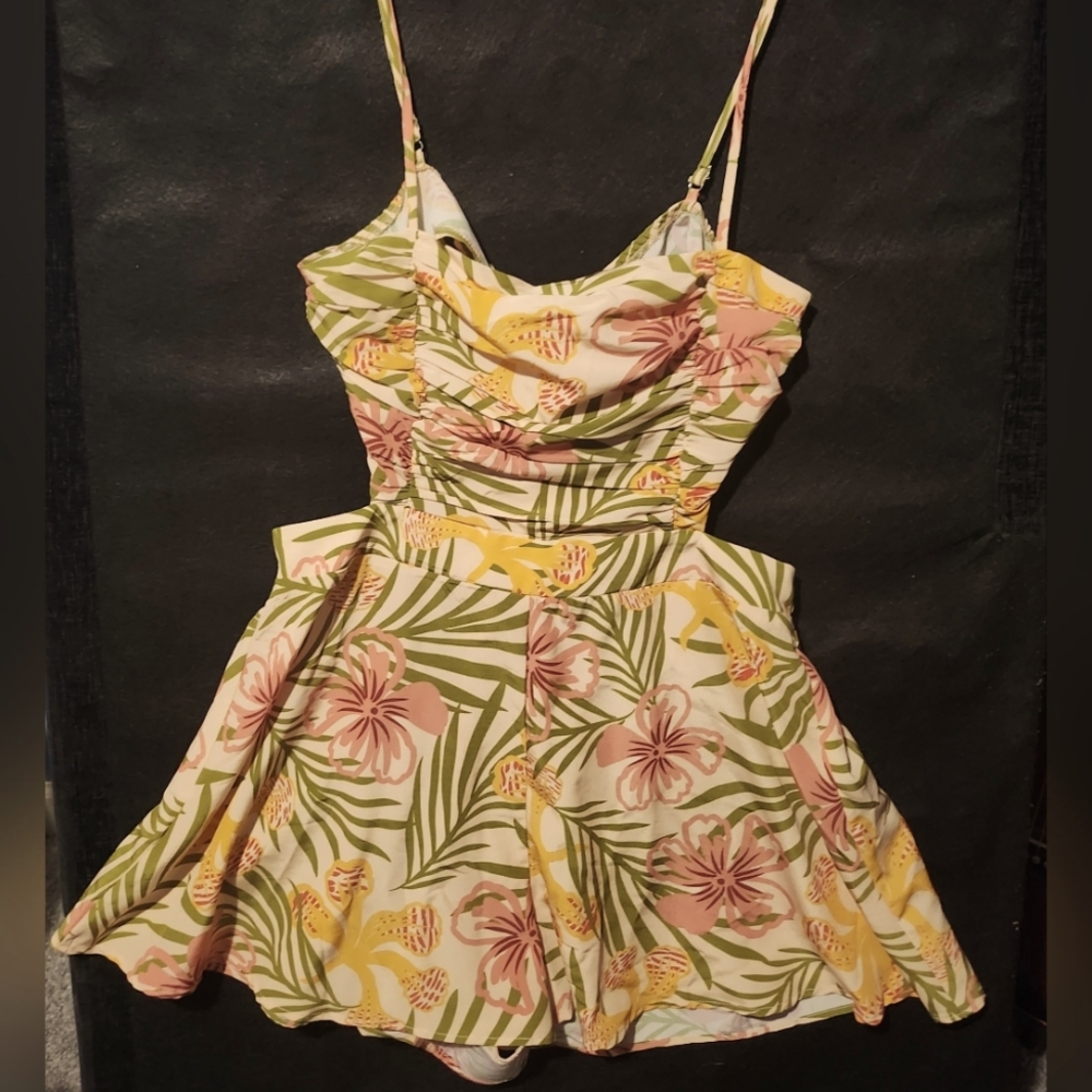 SHEIN X Tropical Floral Dress